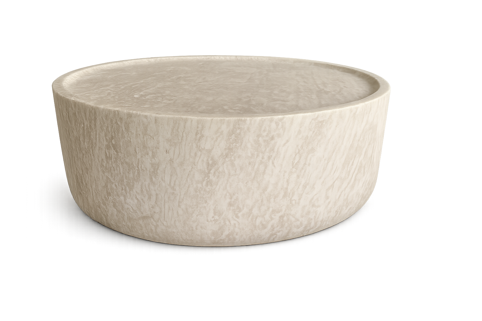 TAVOLINO ROTONDO IN MARMO TRAVERTINO ROMANO Ø90 cm