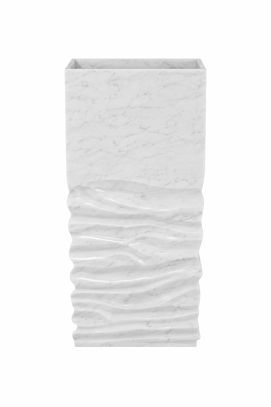 LAVABO FREESTANDING WAVE IN MARMO CARRARA
