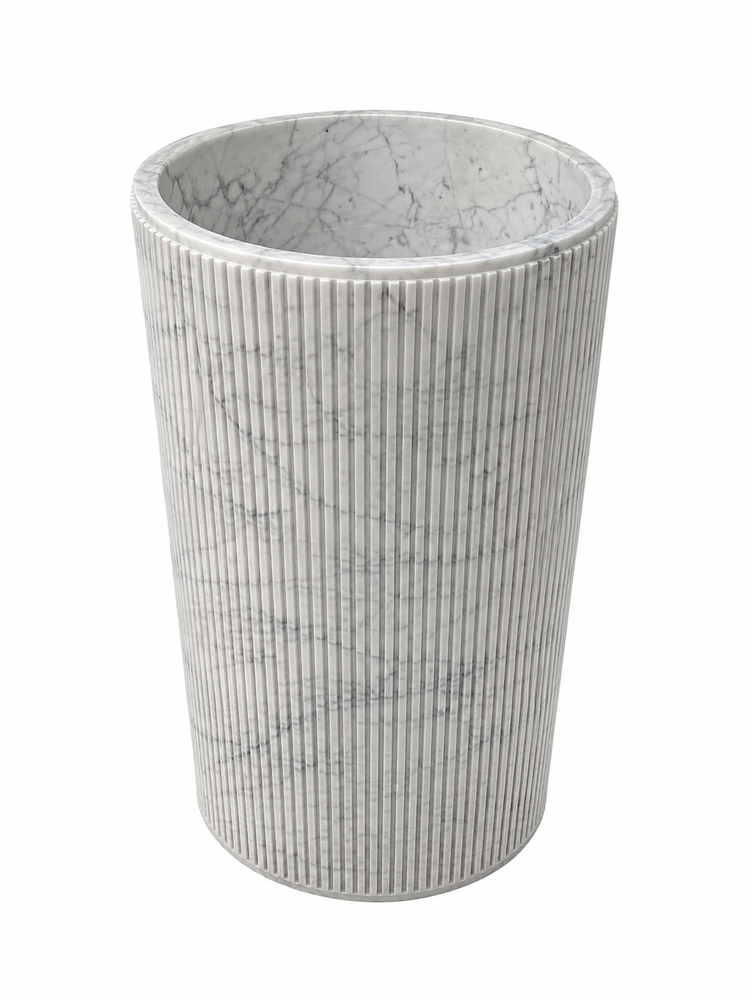LAVABO FREESTANDING RIGATO IN MARMO CARRARA